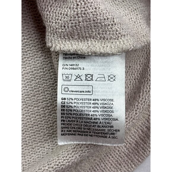 H&M Short Sleeve Collared Knit Top Size S Beige V Neck - Picture 4 of 5